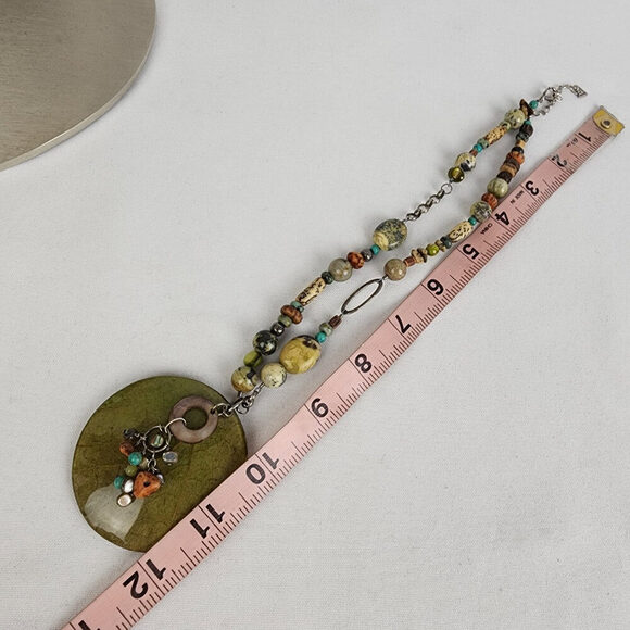 Silpada Kabkaban Wood Leaf Green 925 Sterling Silver Necklace - Picture 8 of 9